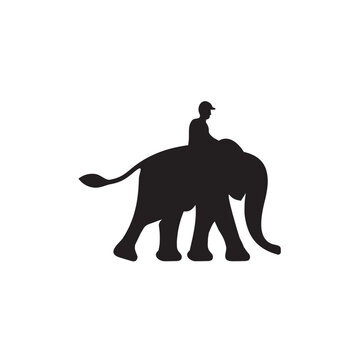 Elephant ride walk icon logo design