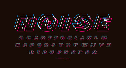 Hollow sans serif font with ripples distortion effect