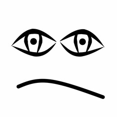 eye and mouth illustration on a white background