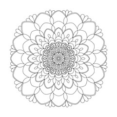 Mandala art therapy. Coloring books. Decorative round ornaments. Anti-stress therapy. Interlacing design elements. Yoga logos, backgrounds for meditation poster. The unusual shape of the flower. 
