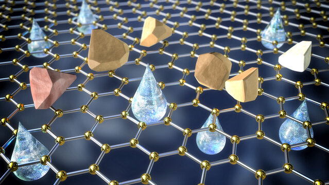 Graphene Water Filter, 3D Illustration