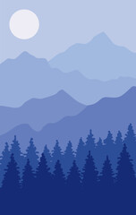 landscape with mountains. vector illustration