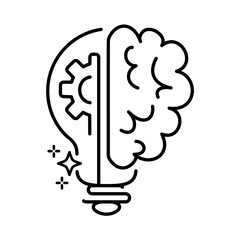 brain, light bulb icon