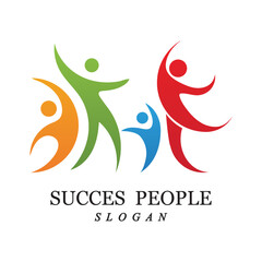 Obraz premium succes people logo vector and illustration
