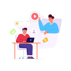 Time management flat illustration is ready for premium use  