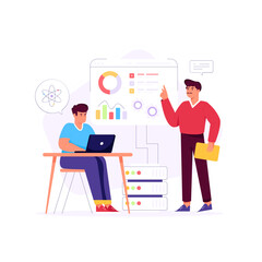 A handy flat illustration of financial management 