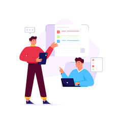 A premium flat illustration of work schedule 