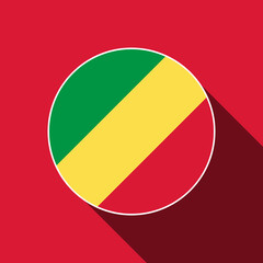 Country Republic of the Congo. Republic of the Congo flag. Vector illustration.