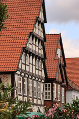 Fachwerkkleinod in Nienburg/Weser; Giebel eines Patrizierhauses in der Langen Straße