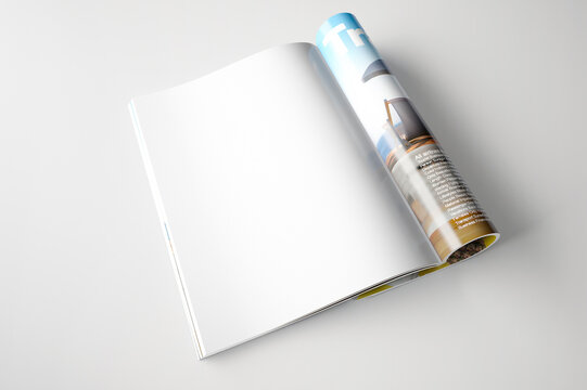 Opened page of magazine