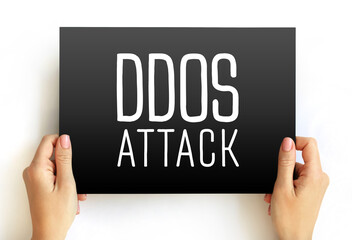 Ddos Attack text on card, concept background
