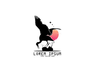 Stork logo silhouette vector design
