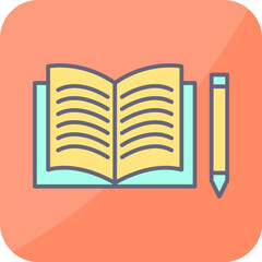 Unique Pencil and Book Vector Icon