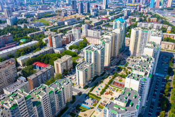 Panorama of the modern city from above.