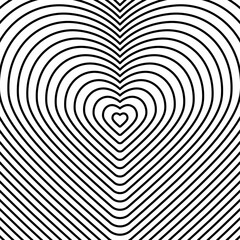 Naklejka premium Heart love line background op art