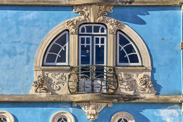 09 October 2016 : detail of facade of the museum de Arte Nova de Aveiro in Aveiro, Portugal