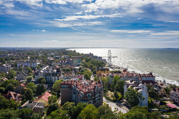 Obraz premium Aerial view of the resort town of Zelenogradsk