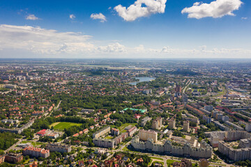 Aerial view of the residential district on Gaydara street in Kaliningrad