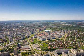 Aerial view of the residential district on Gaydara street in Kaliningrad