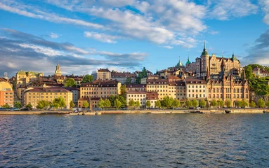 Foto op Canvas Panoramic view of Sodermalm island - the part of Stockholm Old Town (Gamla Stan), Sweden. © borisbelenky