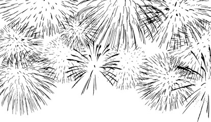 Firework texture, thin lines, transparent background, isolated png illustration. Graphic element, use for overlay, montage, mark making, invitation, greeting card. Happy new year concept.	