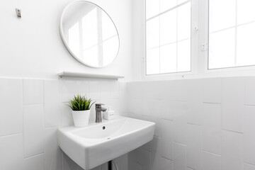 white clean bathroom in modern condominium