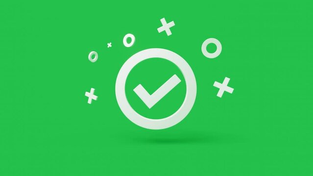 3d icon on a simple background animating in and out 4k seamless animation loop. High-quality 4k footage