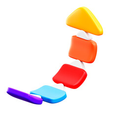 3d illustration growth chart