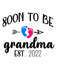 Soon To Be Grandma 2022is a vector design for printing on various surfaces like t shirt, mug etc.