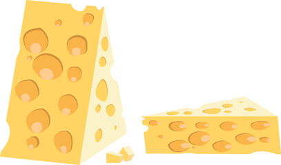 Vector cheese illustration isolated on white background