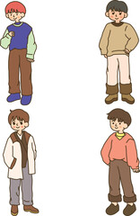 Smiling happy boy illustration