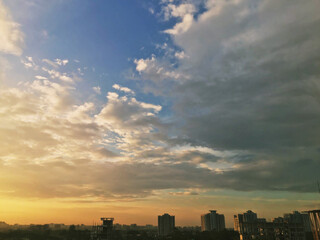 sunset over the city