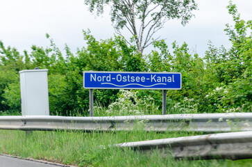 The Kiel Canal (German:Nord-Ostsee-Kanal) road sign