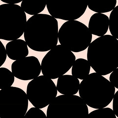 Abstract vector pattern with organic round shapes. Simple hand drawn texture with big circles. Simple monochrome background