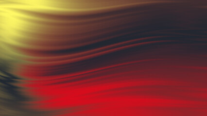 Fluid vibrant gradient of red yellow black brown colors with smooth movement in the frame swing like a wave with copy space. Abstract lines background concept