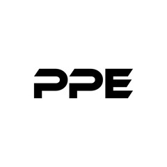 PPE letter logo design with white background in illustrator, vector logo modern alphabet font overlap style. calligraphy designs for logo, Poster, Invitation, etc.