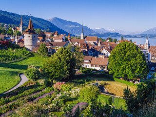 Beautiful city of Zug Switzerland - 519987523