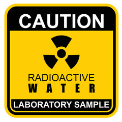 Obraz premium caution, radioactive water, sticker and label vector