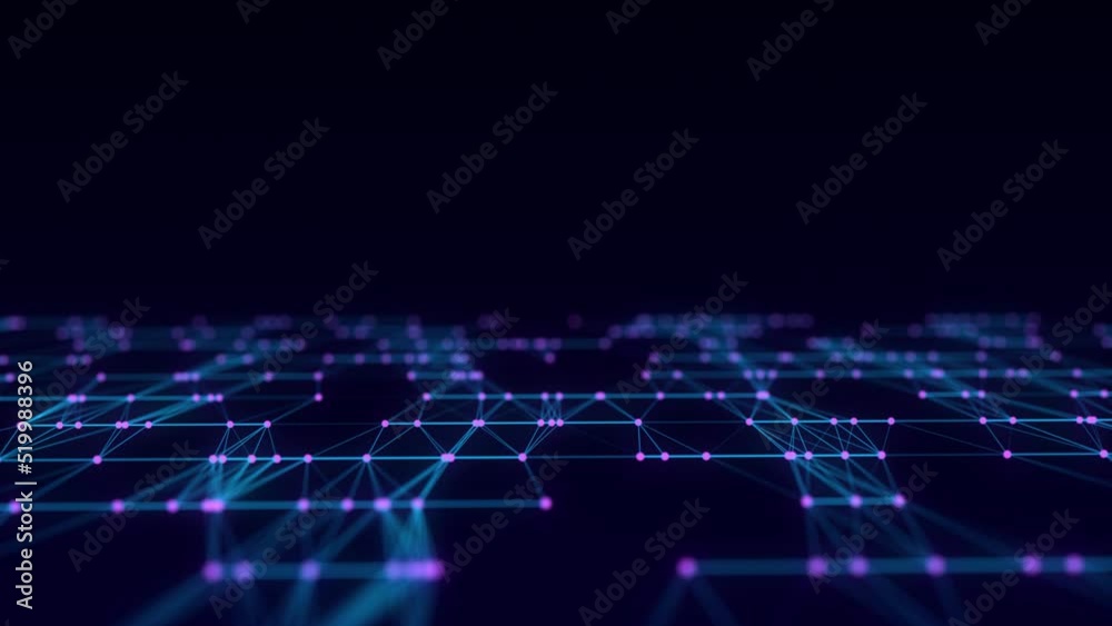 Aufkleber Technology blue wave with lines. Big data visualization. Analytics representation. Digital background. 3d rendering.