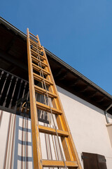 ladder in a house facade.