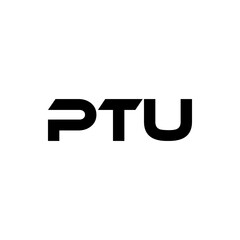 PTU letter logo design with white background in illustrator, vector logo modern alphabet font overlap style. calligraphy designs for logo, Poster, Invitation, etc.