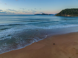 Aerial sunrise seascape on a brisk Autumn's day
