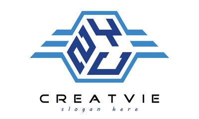 ZYC three letter geometrical wings logo design vector template. wordmark logo | emblem logo | monogram logo | initial letter logo | typography logo | business logo | minimalist logo |