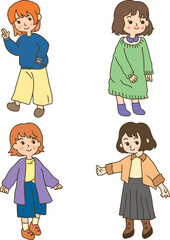 Smiling happy girl illustration