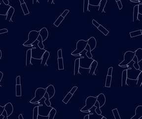 Beauty industry seamless pattern