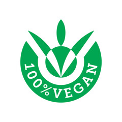 Green vegan leaf food diet ingredients logo icon