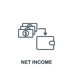 Net Income icon. Monochrome simple Accounting icon for templates, web design and infographics