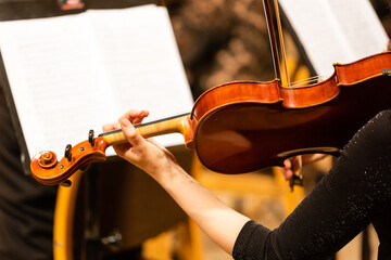 Violin Playing Hands Close Up