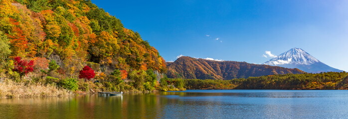 西湖の秋の風景　山梨県富士河口湖町にて