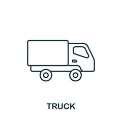 Truck icon. Monochrome simple Truck icon for templates, web design and infographics
